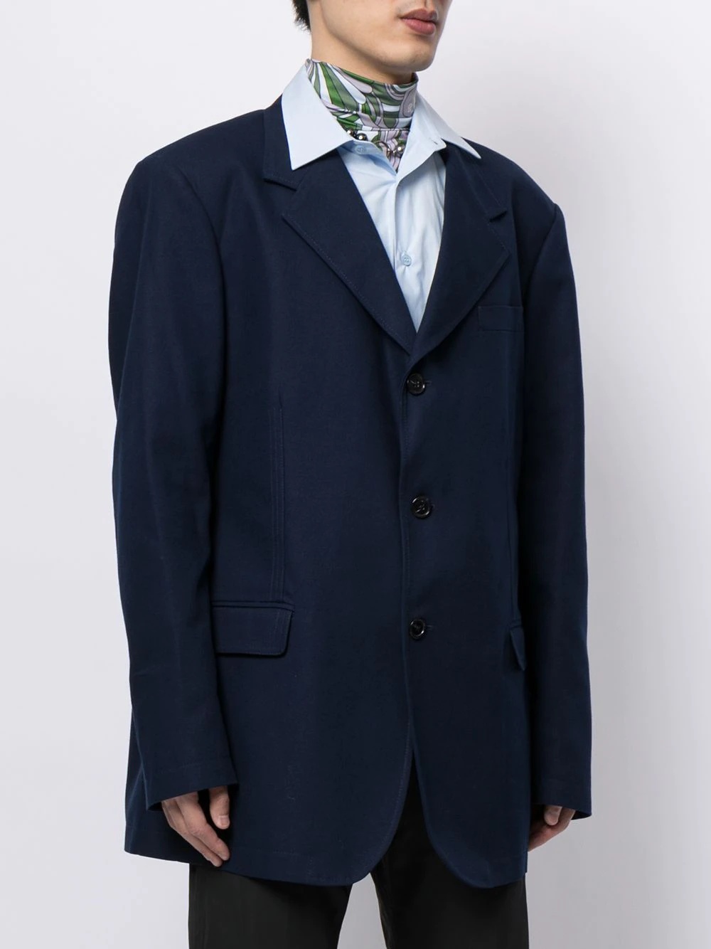 notched-lapel single-breasted jacket - 3