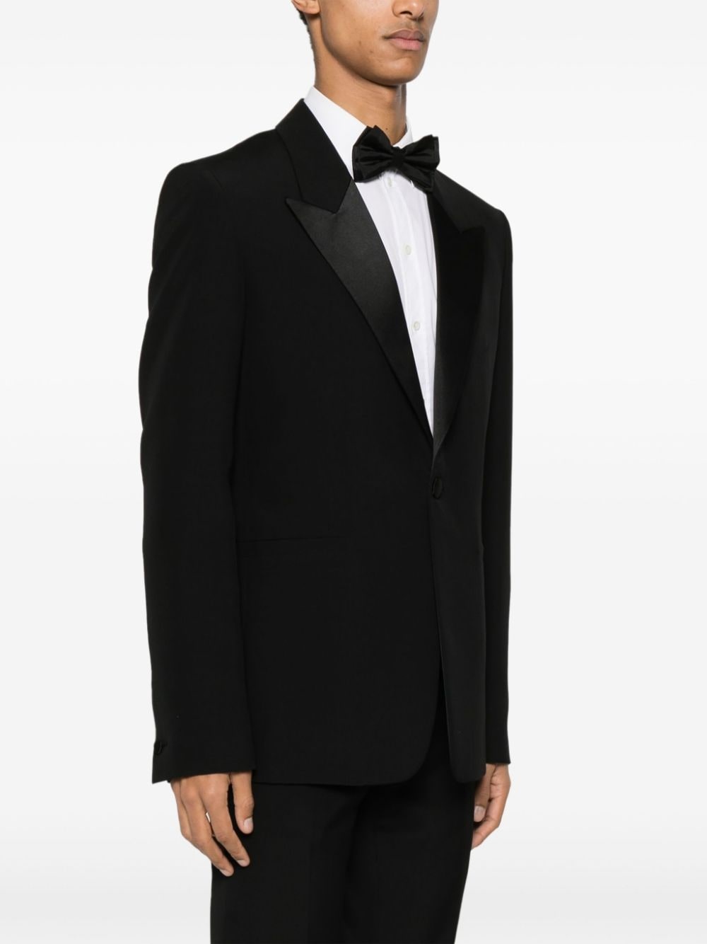 peak-lapel single-breasted wool blazer - 3