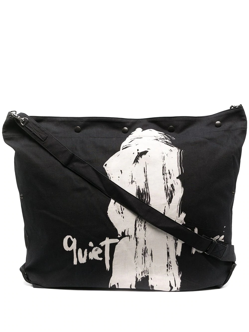 abstract-print messenger bag - 1