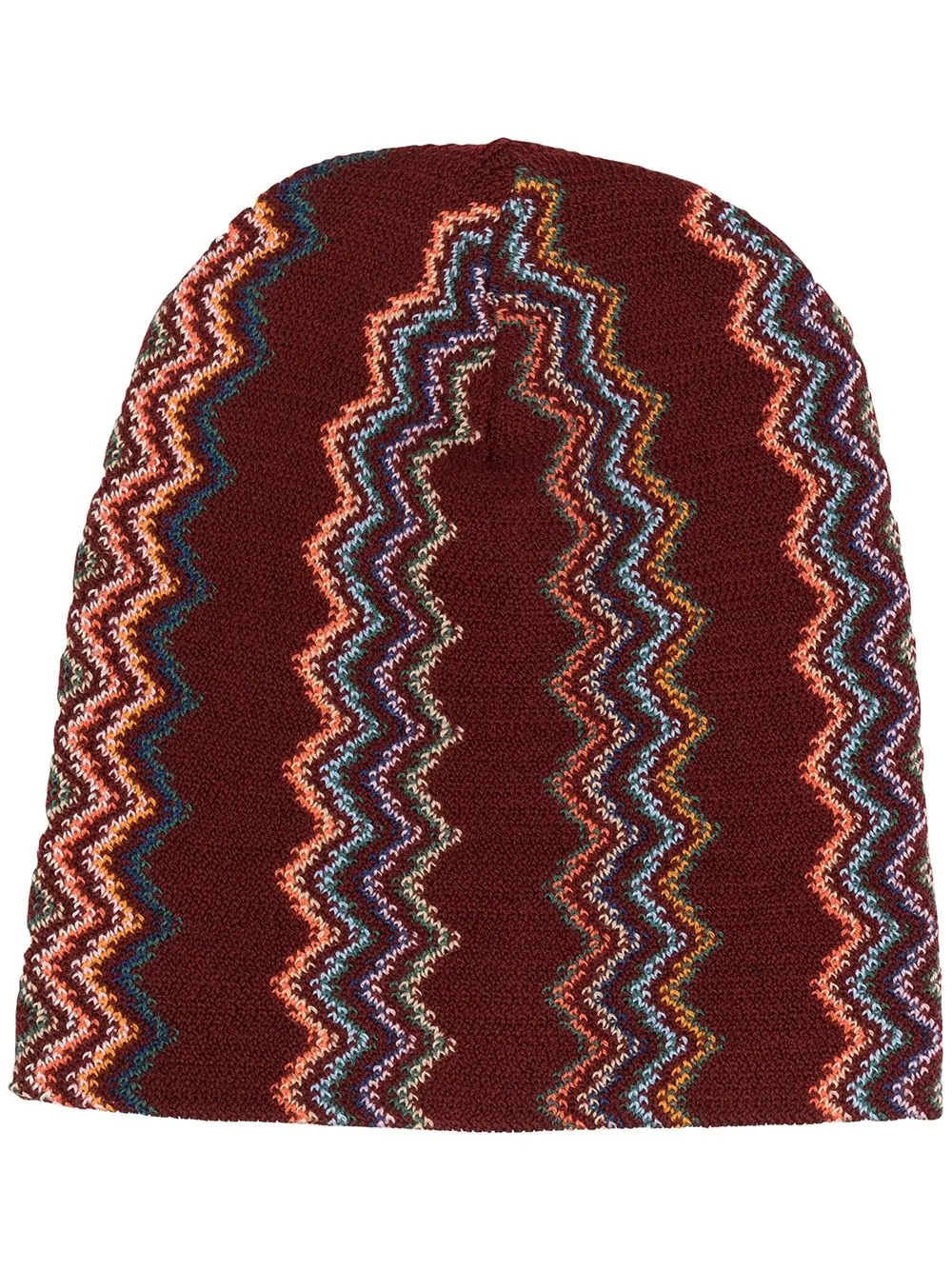 chevron-knit beanie - 1