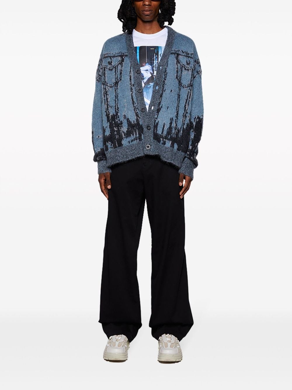 K-Petalo patterned-intarsia cardigan - 2