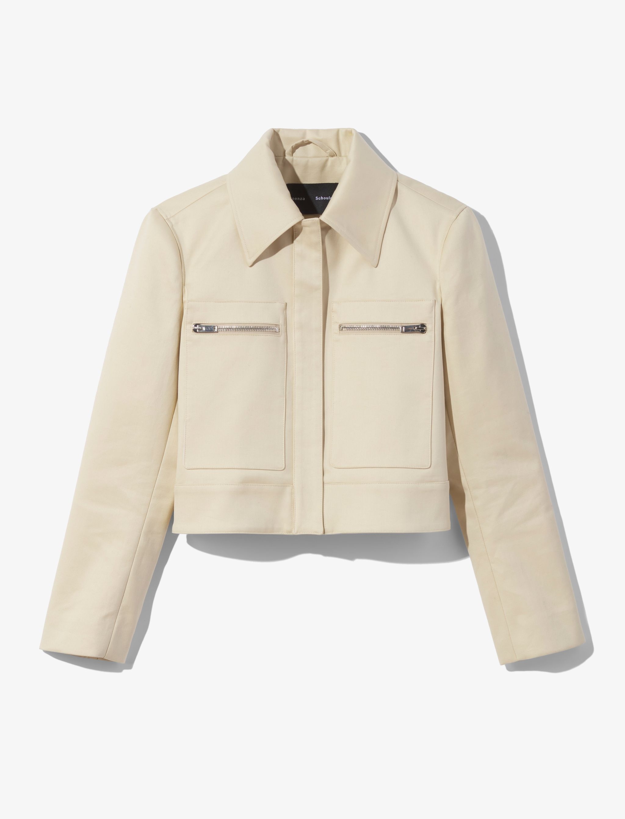 Cotton Gabardine Cropped Jacket - 1