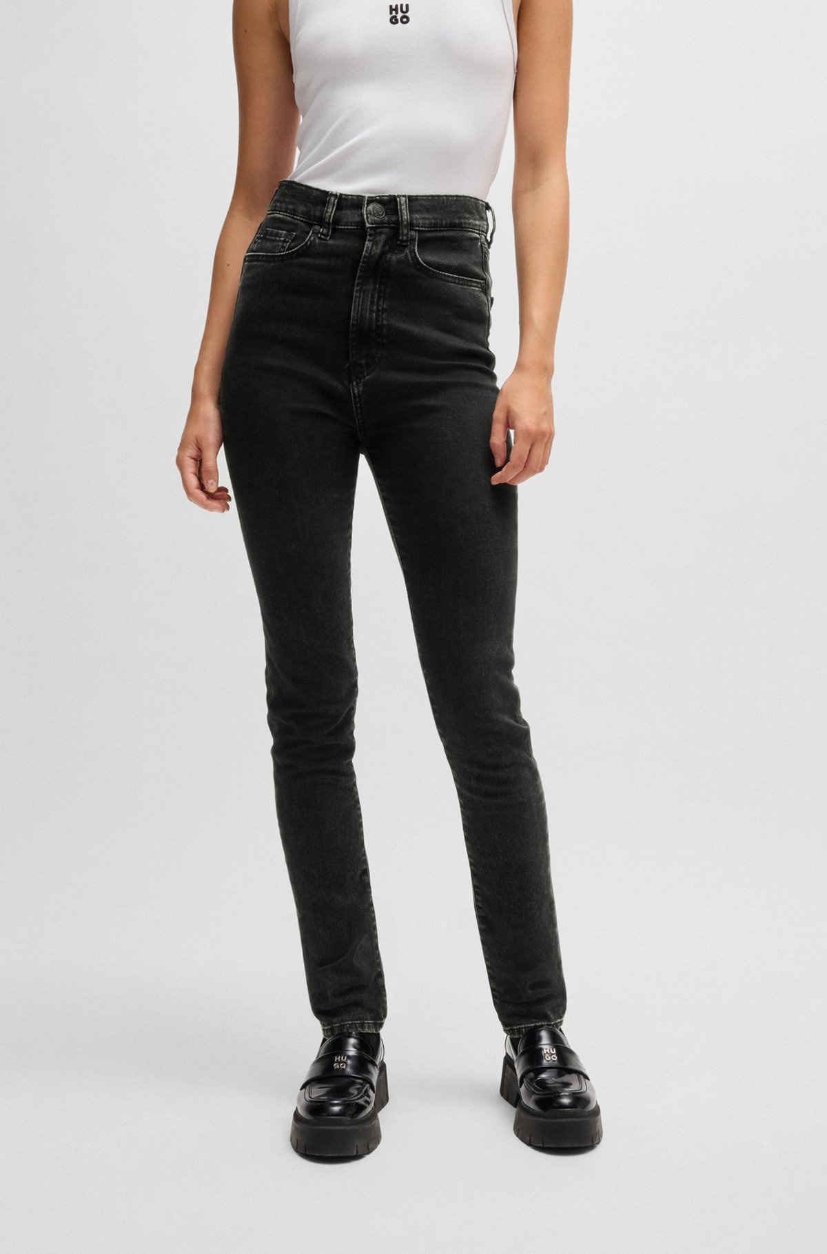 SKINNY-FIT JEANS IN BLACK SUPER-STRETCH DENIM - 2