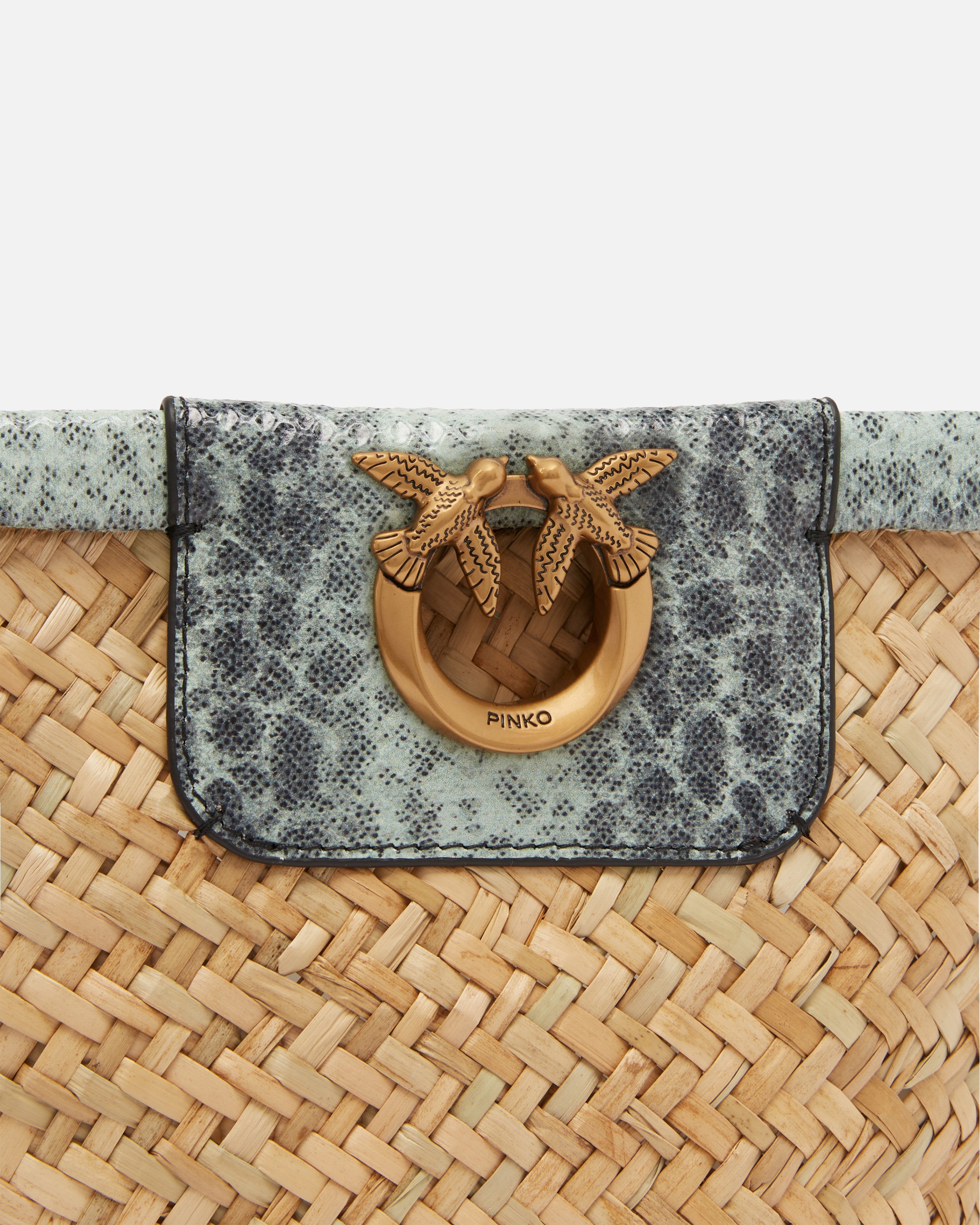 SMALL BUCKET BAG IN WOVEN RAFFIA AND LEATHER - 3