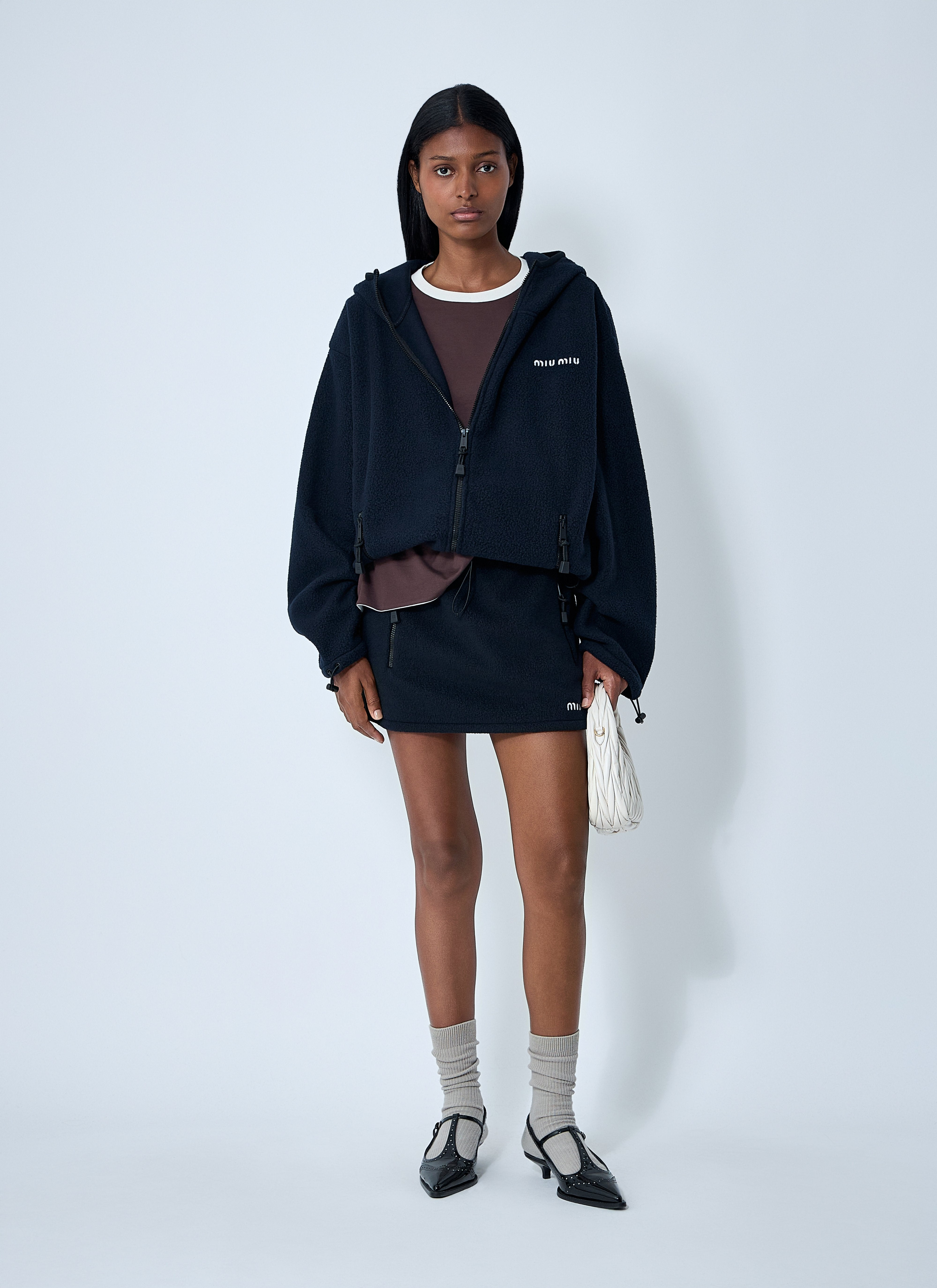 Miu Miu Women Hooded Logo Motif Sweatshirt - 2