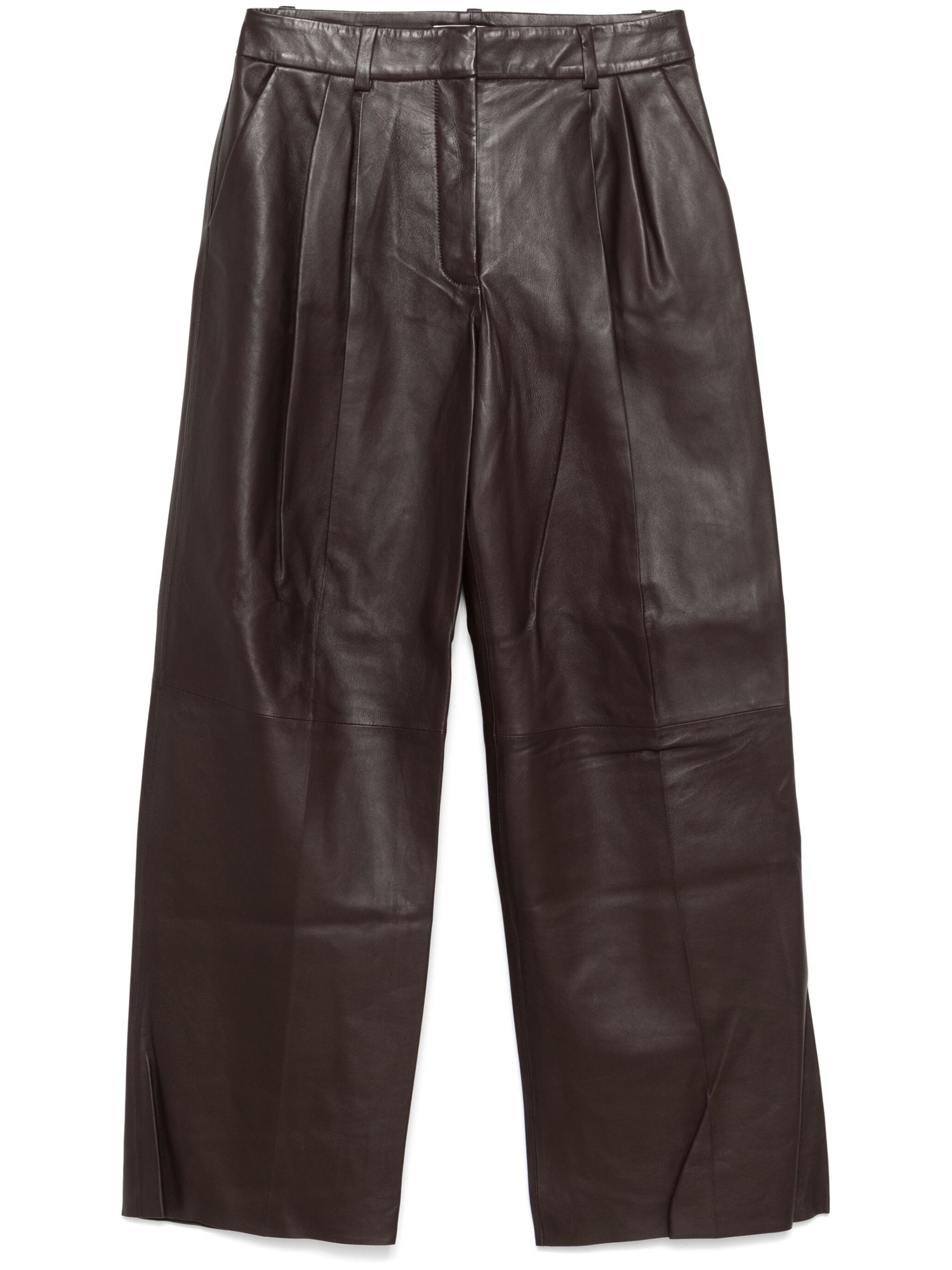 wide-leg leather trousers - 1