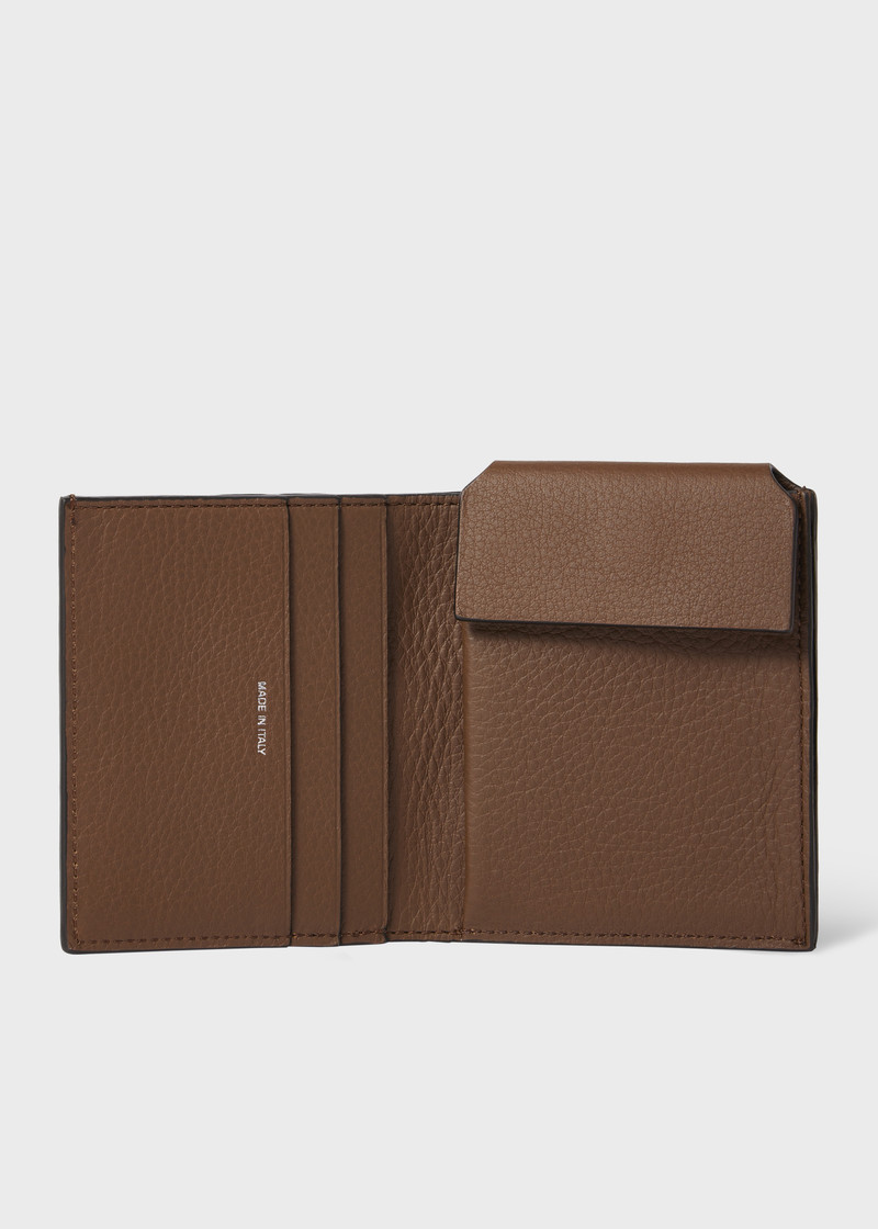 Tan Leather 'Signature Stripe' Piping Billfold Wallet 3