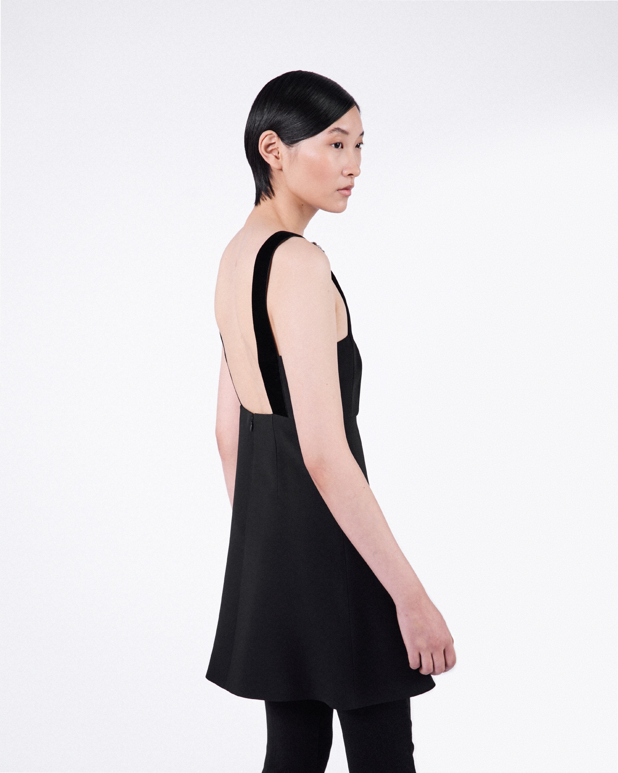 Embroidered cady mini-dress - 3