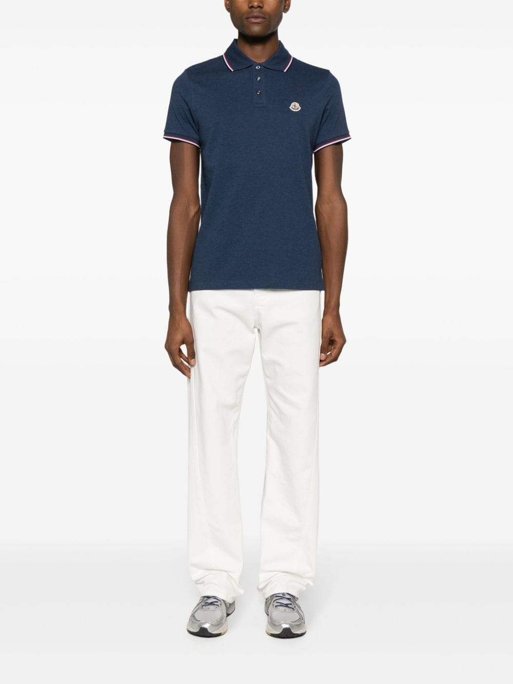 logo-patch cotton polo shirt - 2