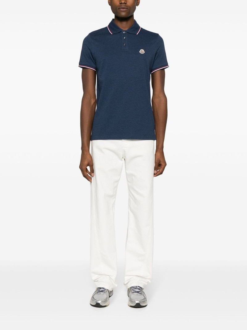 Moncler logo-patch cotton polo shirt outlook