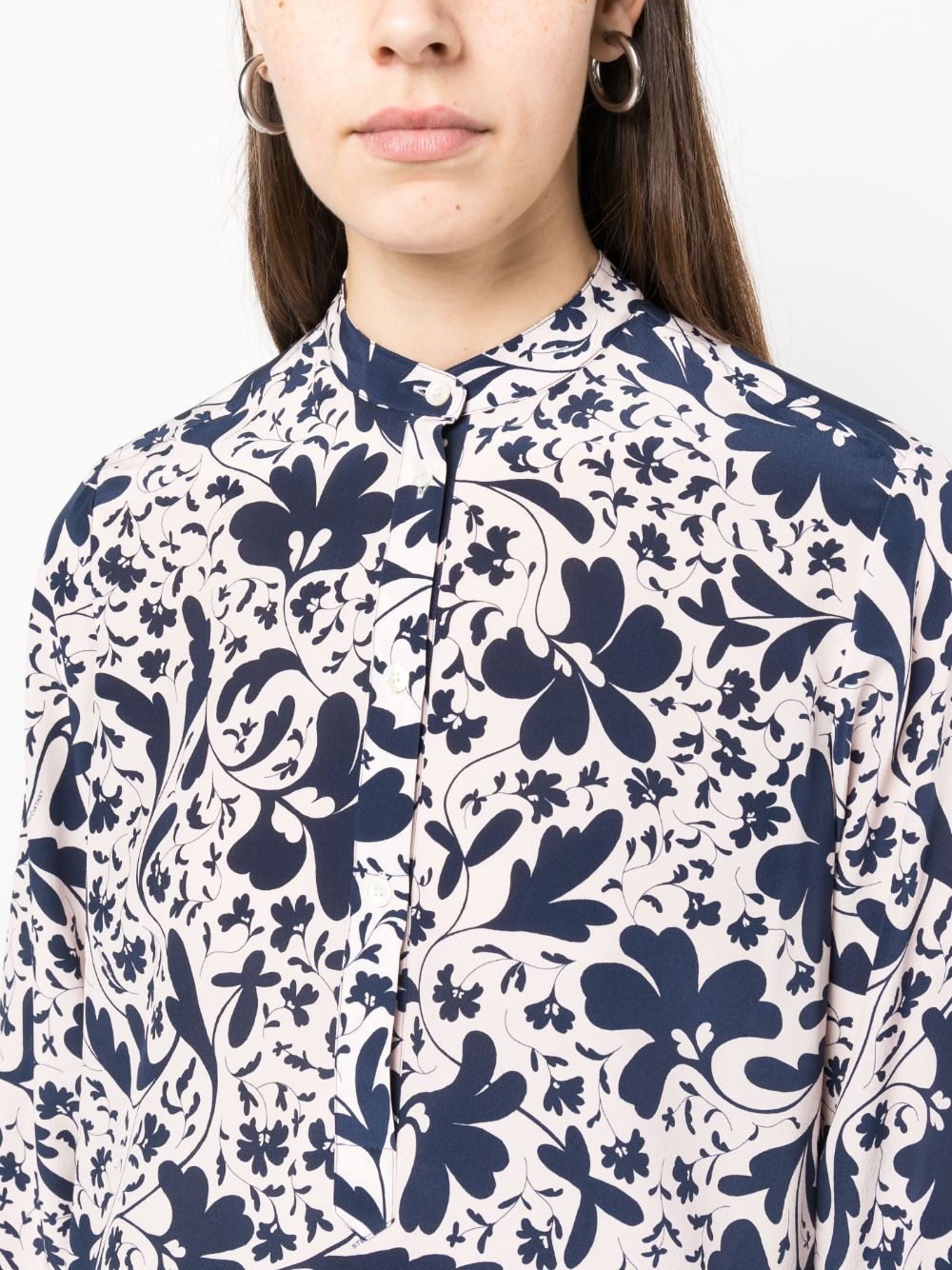 floral-print silk shirt - 5