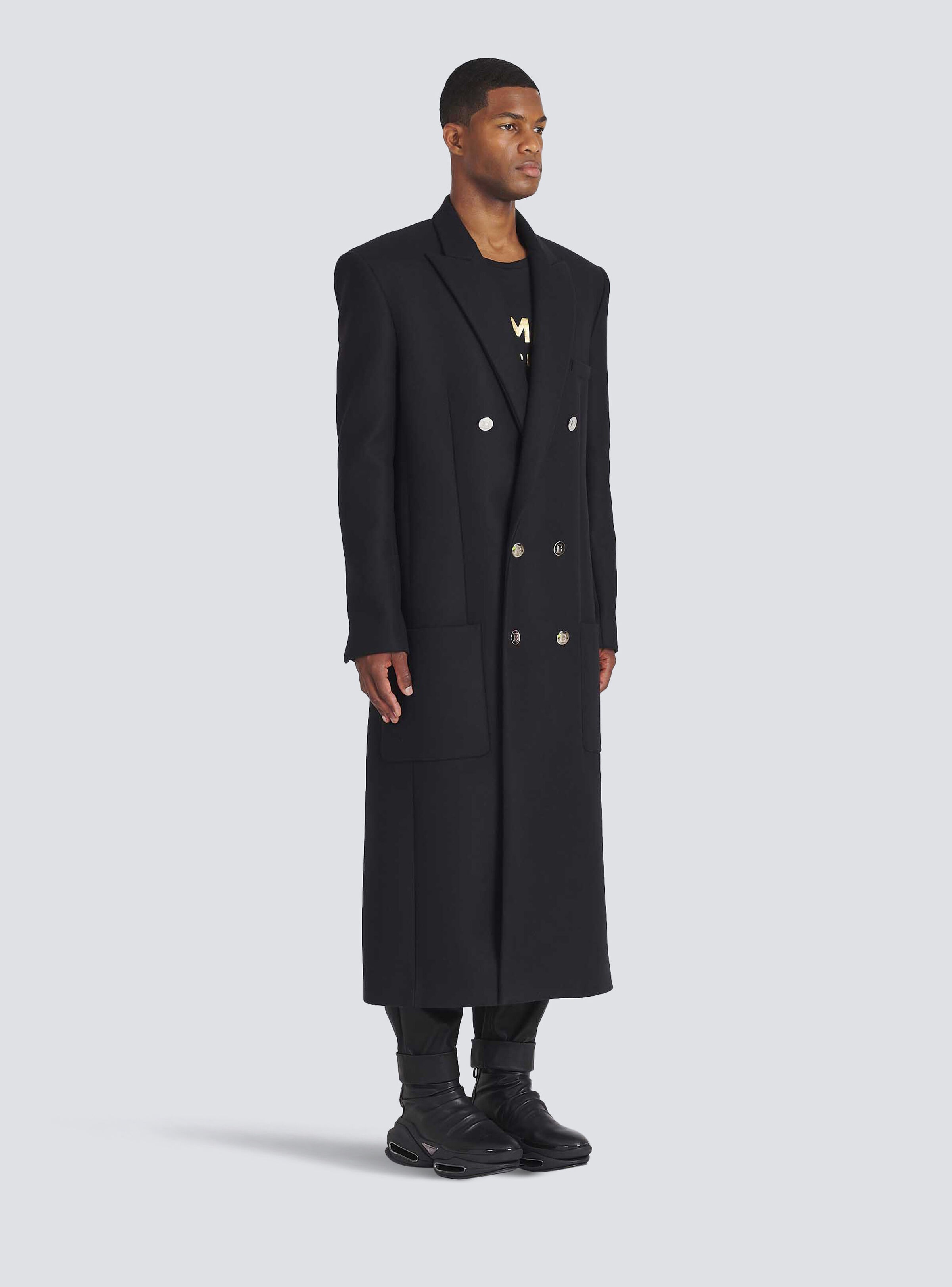 Long asymmetrical wool coat - 5
