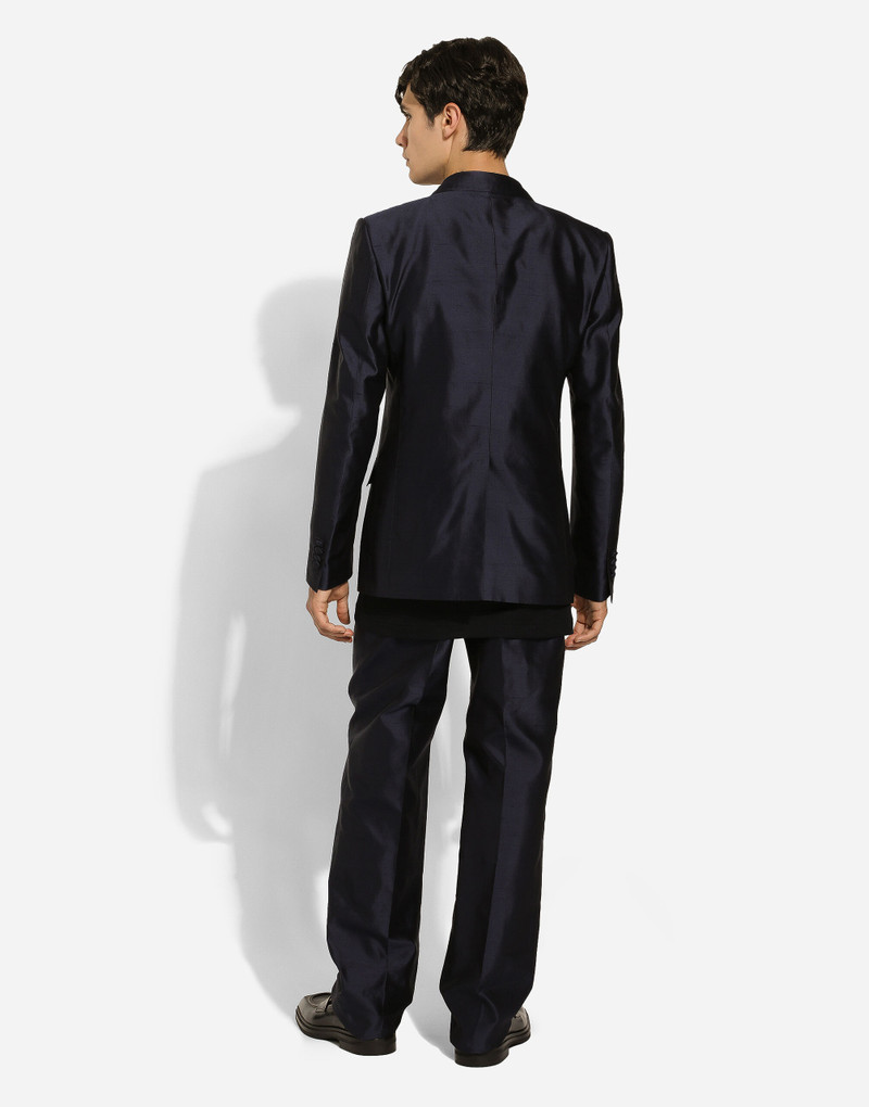 Double-breasted shantung silk Sicilia-fit jacket 3