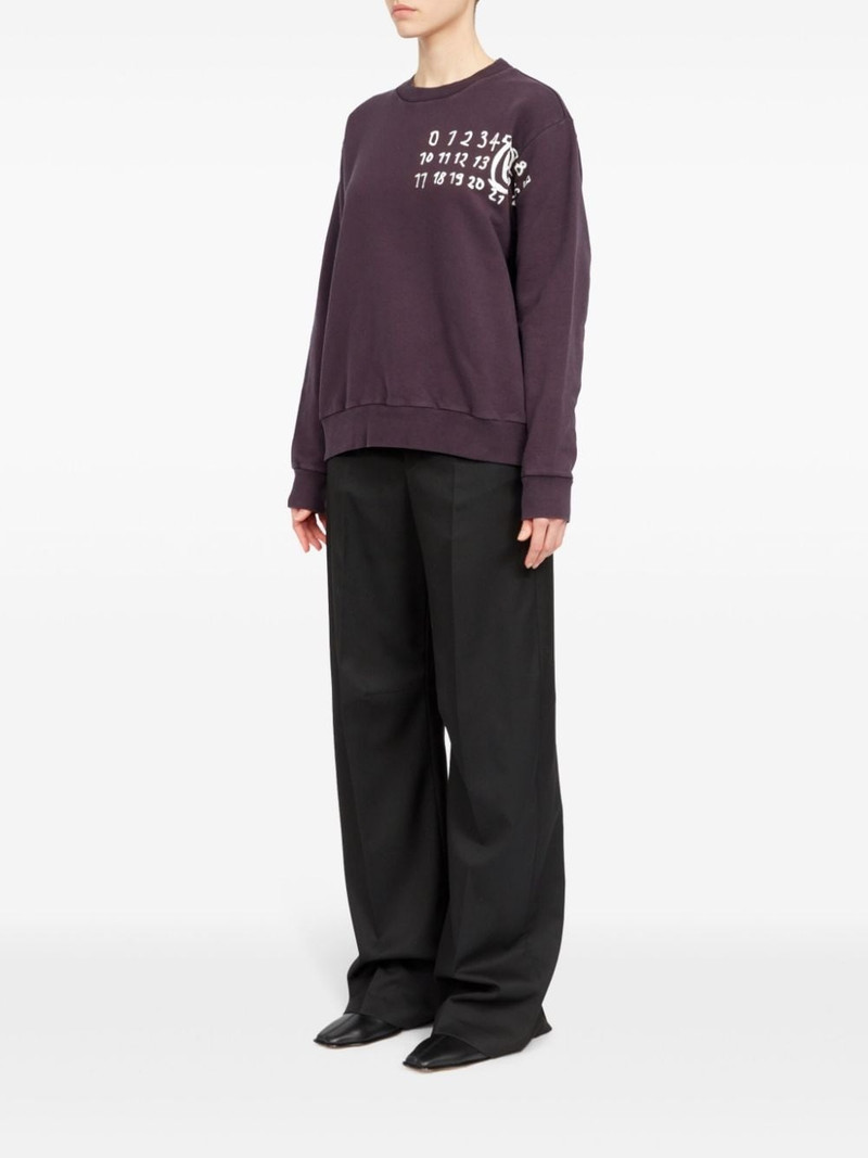Numbers-print cotton sweatshirt 6