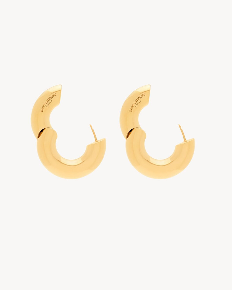 SAINT LAURENT TUBE HOOP EARRINGS IN METAL outlook
