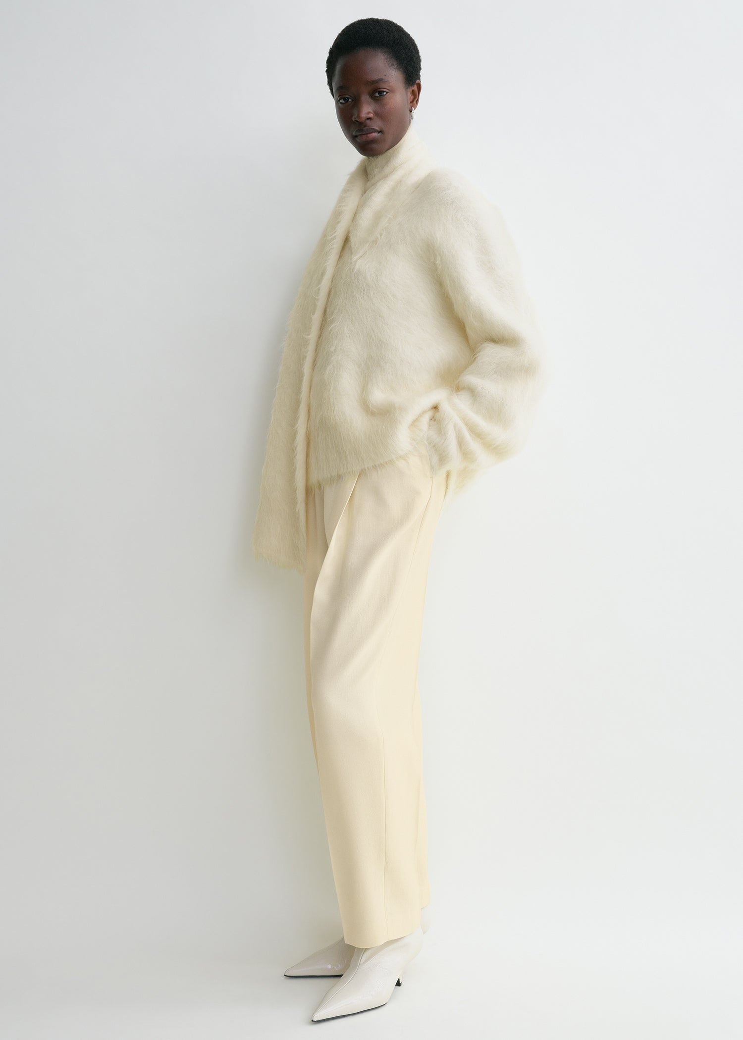 Draped-scarf knit ivory - 3