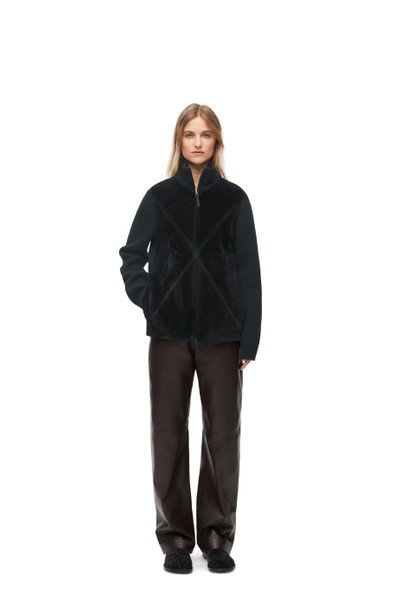 Loewe Puzzle Fold jacket in shearling and wool outlook