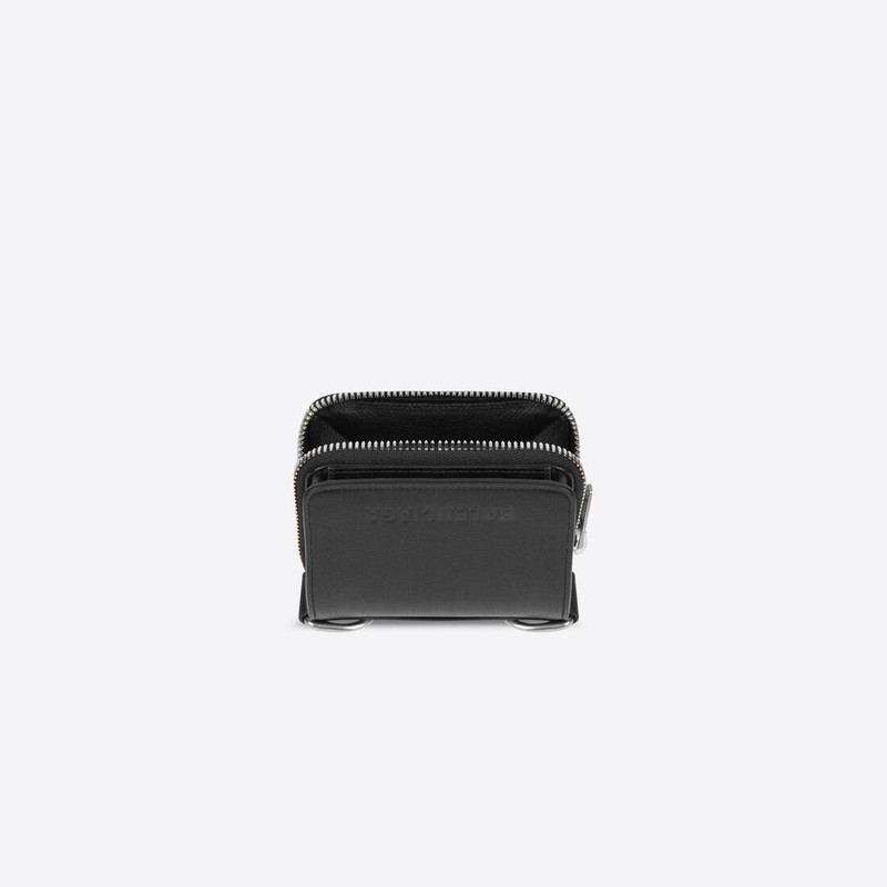 Men's Bondage Bifolded Compact Wallet With Chain in Black 3