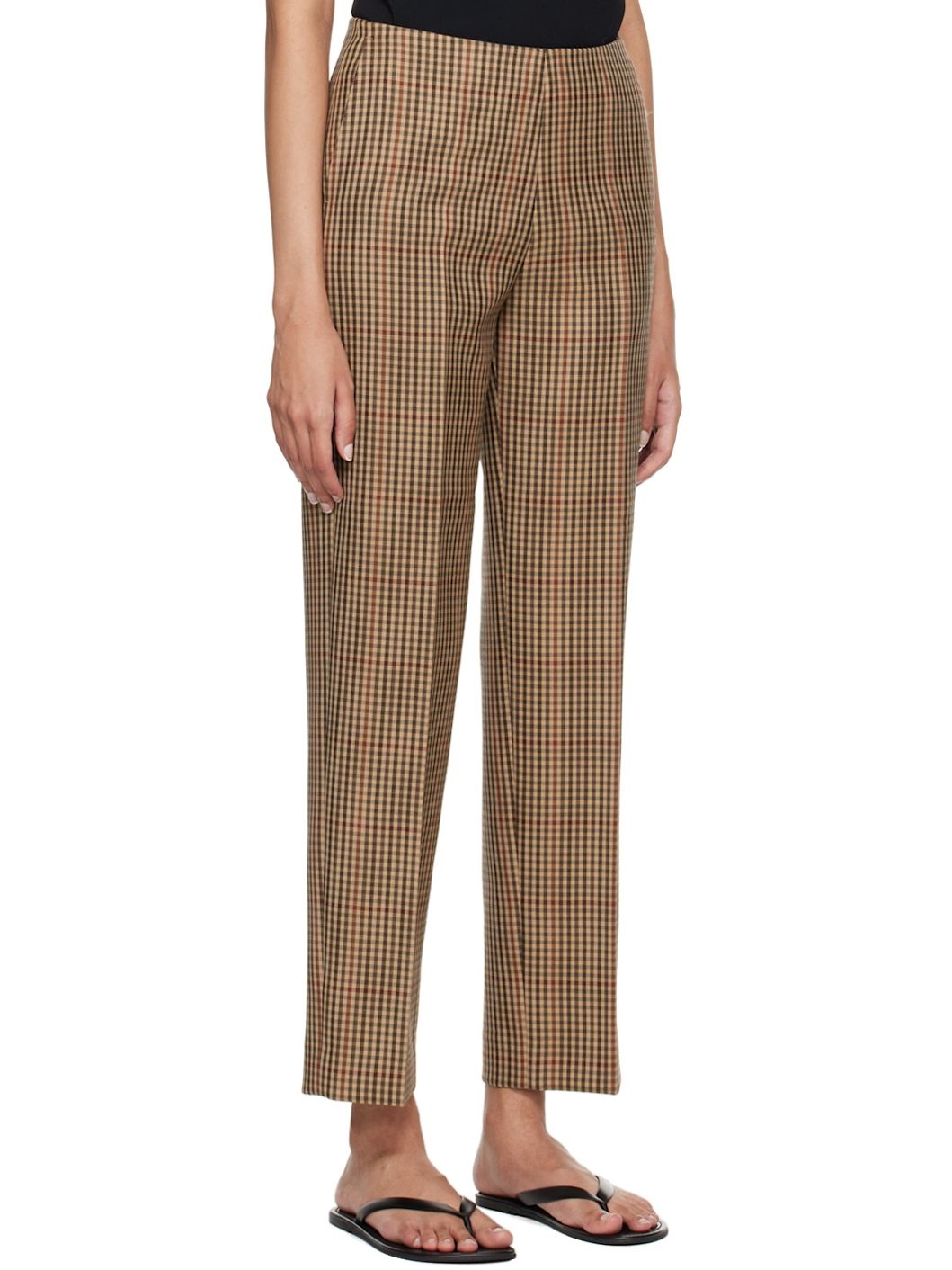 Tan Check Trousers - 2
