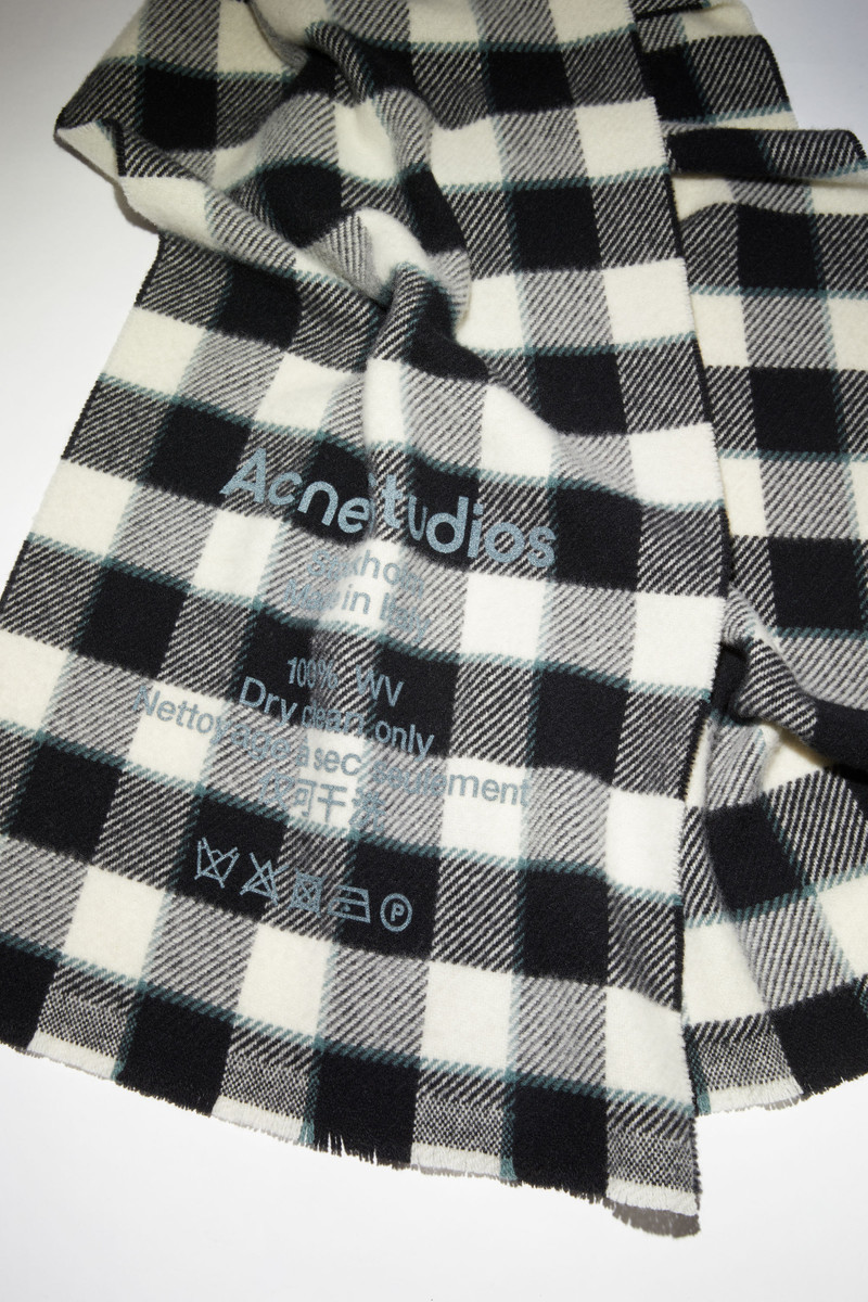 Checked wool scarf - Grey/black/white 4