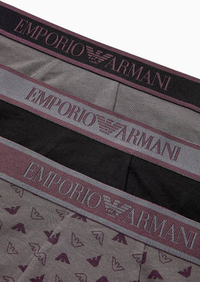 EMPORIO ARMANI Three-pack of boxer briefs with core logo waistband outlook