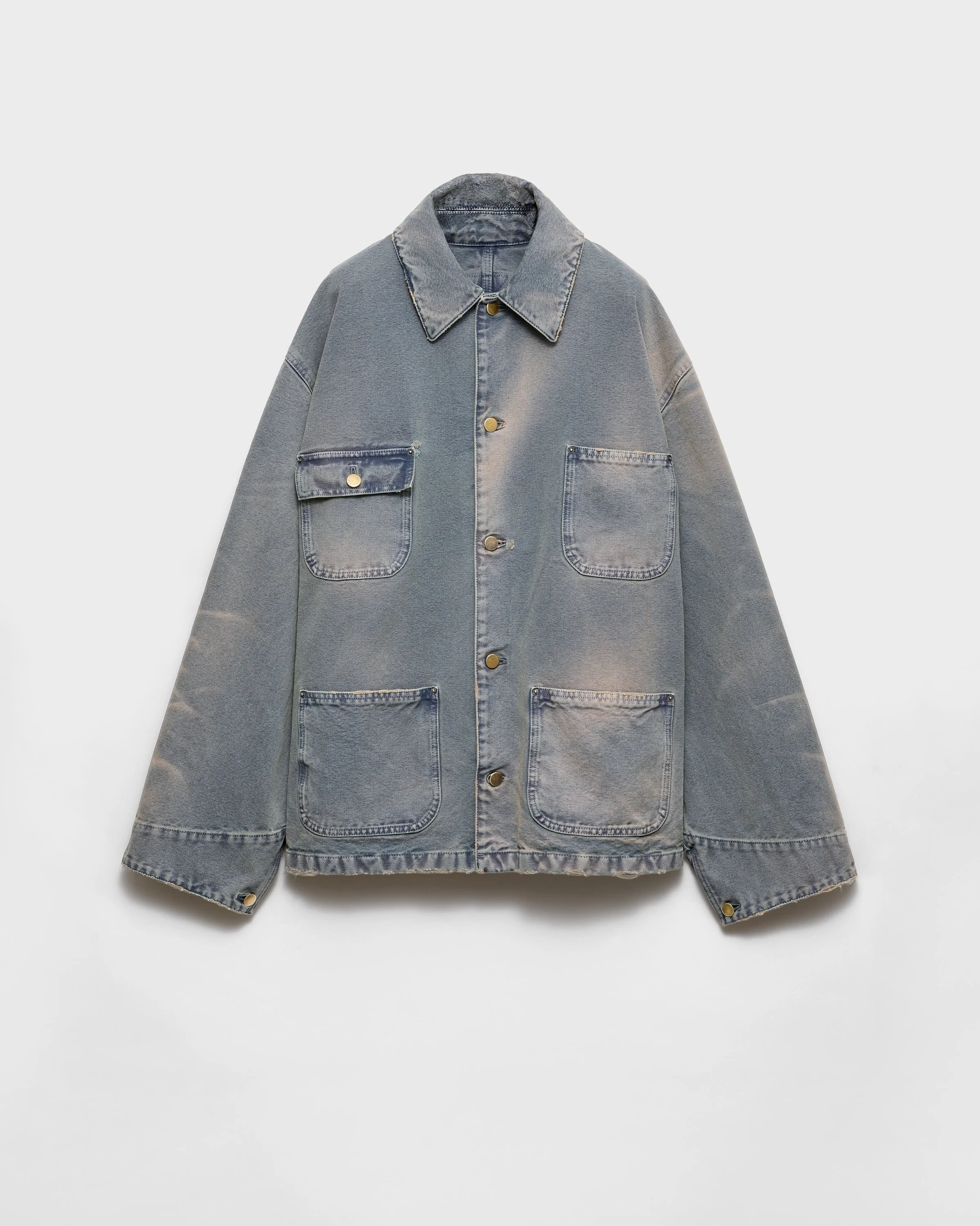 Distressed canvas blouson jacket - 1