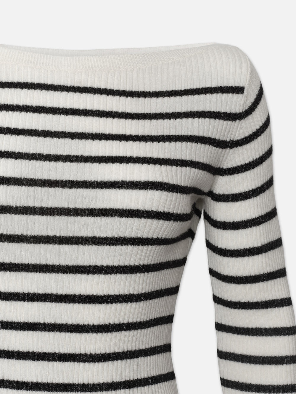 Ribbed Boatneck Sweater in Black Multi - 2