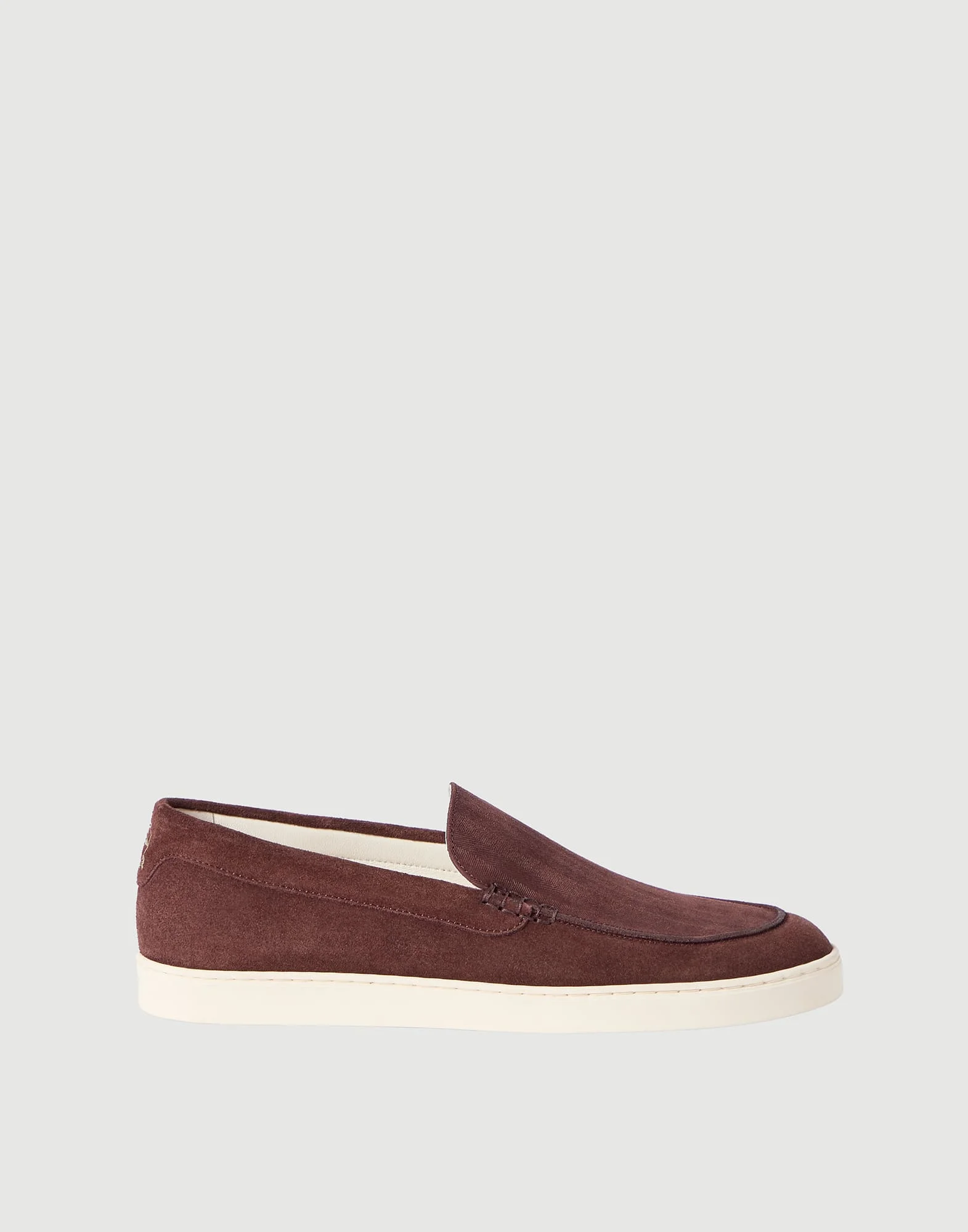 Chevron-effect suede loafer sneakers - 1