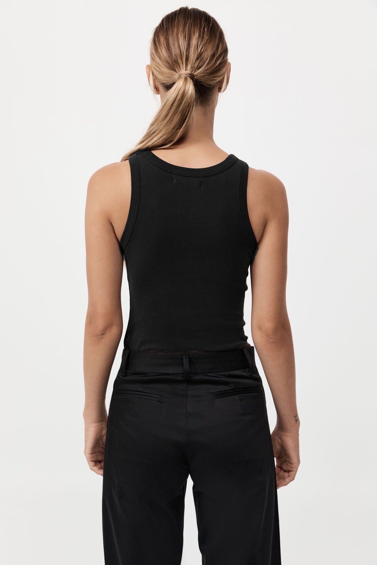 Organic Cotton Bateau Tank - Jet Black - 4