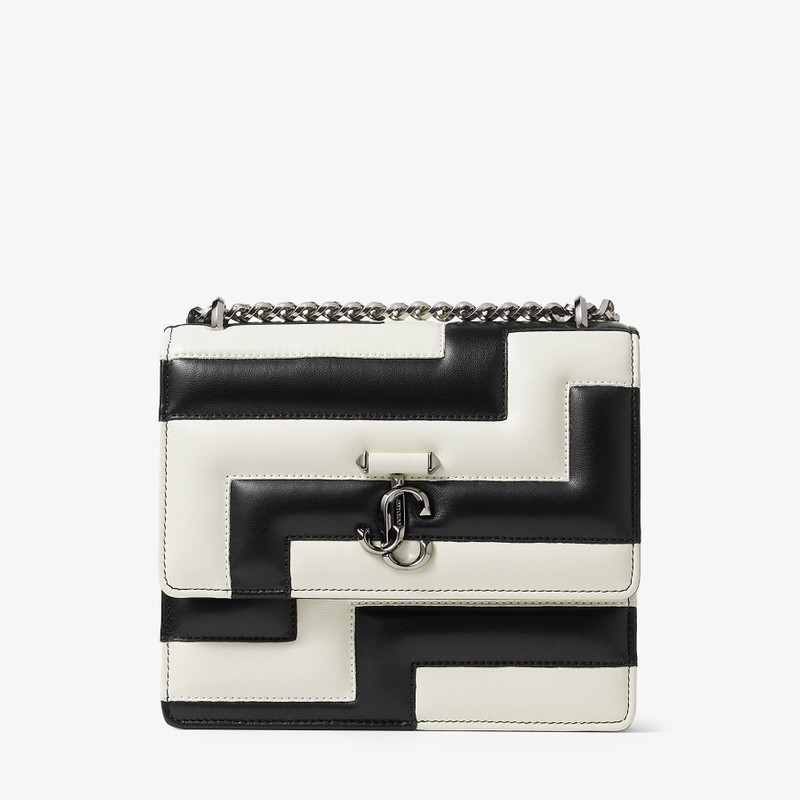 Avenue Quad
Black and Latte Avenue Nappa Leather Shoulder Bag with JC Emblem 1