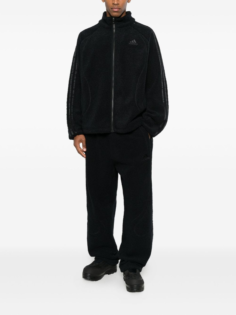 adidas Borg three-stripe zip sweatshirt outlook