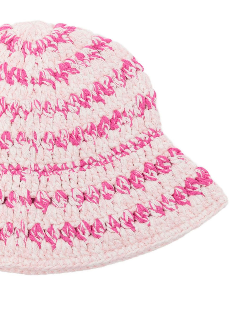 GANNI crochet-knit bucket hat outlook