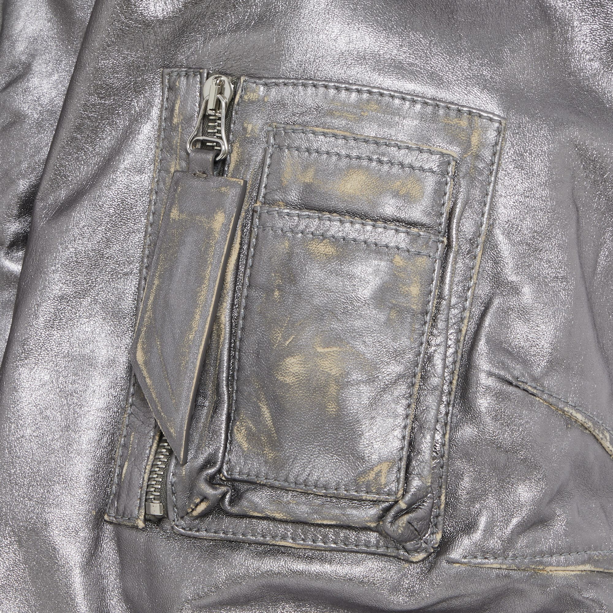 The Attico Metallic Bomber Jacket 'Silver' - 3