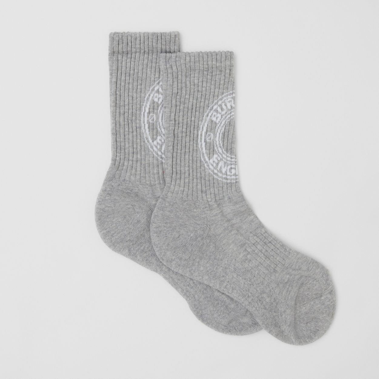 Logo Graphic Intarsia Technical Stretch Cotton Socks - 4