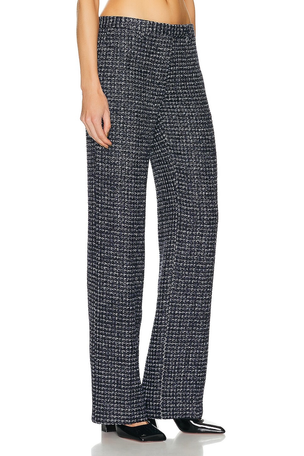 Sequin Checked Tweed Trouser - 2