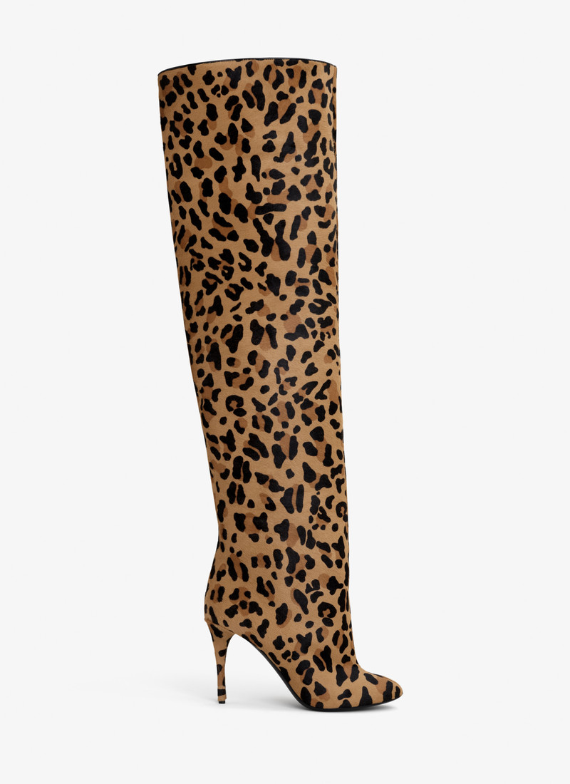 DECOLLETE CUISSARDES IN LEOPARD HAIRCALF - 1