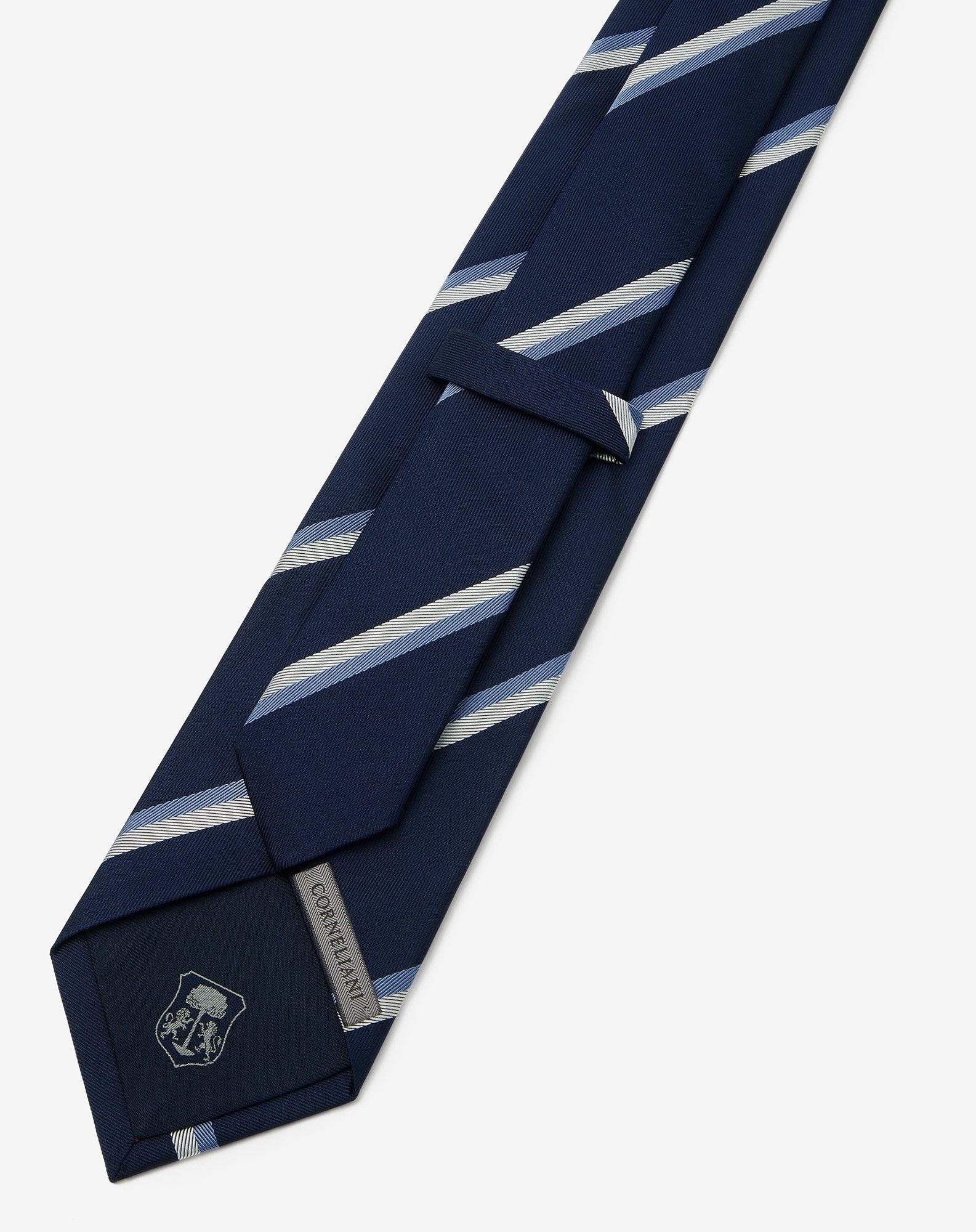 Regimental blue silk tie - 3
