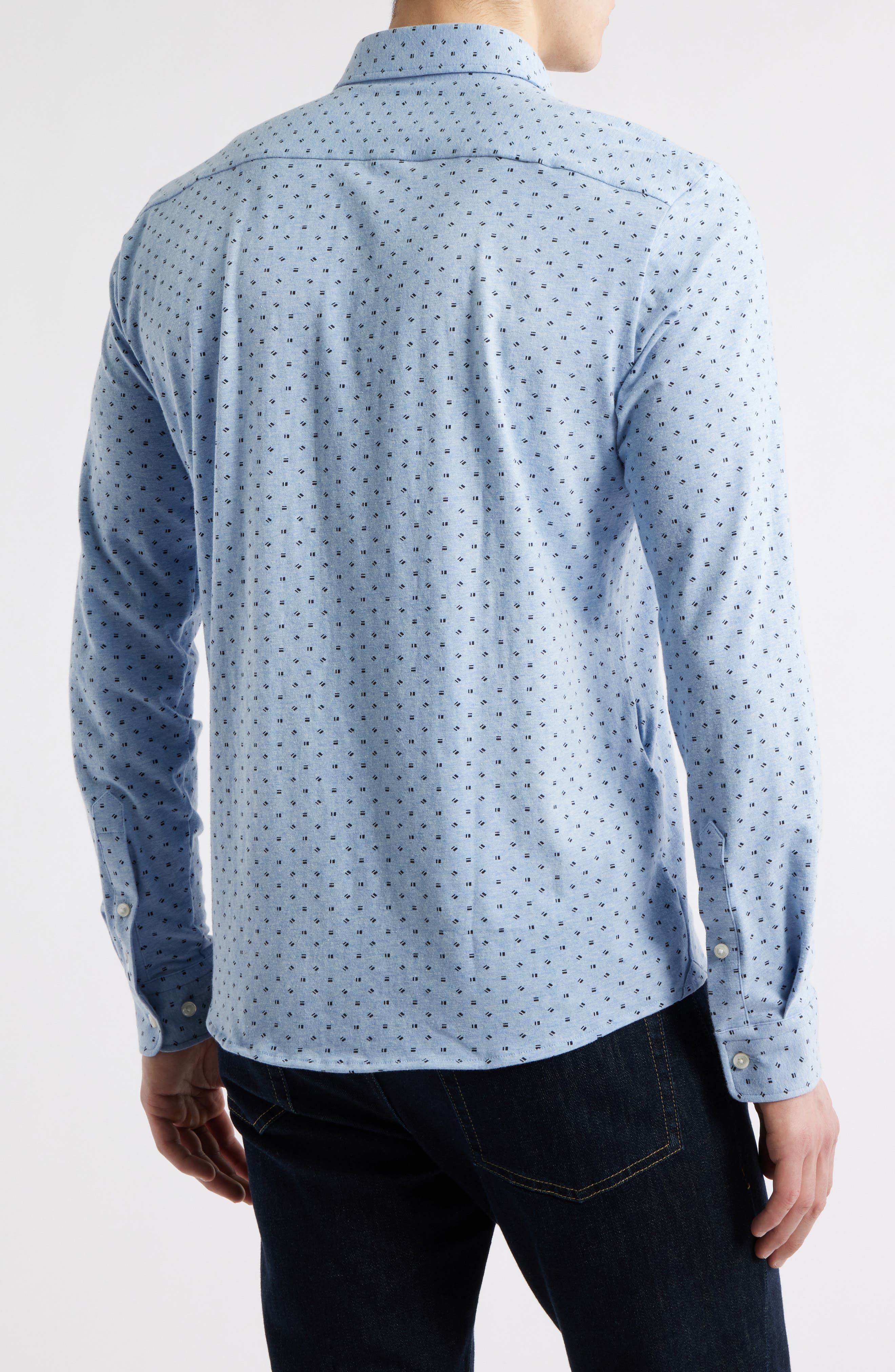 BOSS Roan Kent Stretch Cotton Button-Up Shirt in Light Blue at Nordstrom - 3