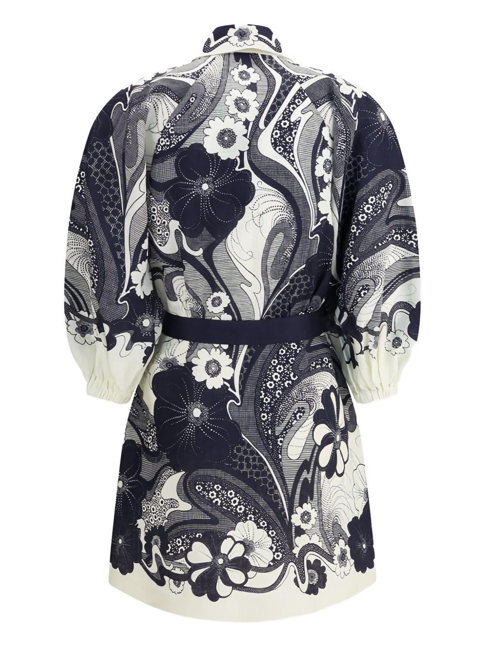 floral-print puff-sleeve mini dress - 3