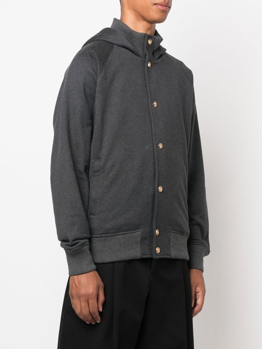 melange-effect hooded jacket - 3