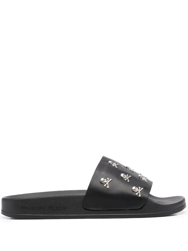Crystal Skull leather slides 1