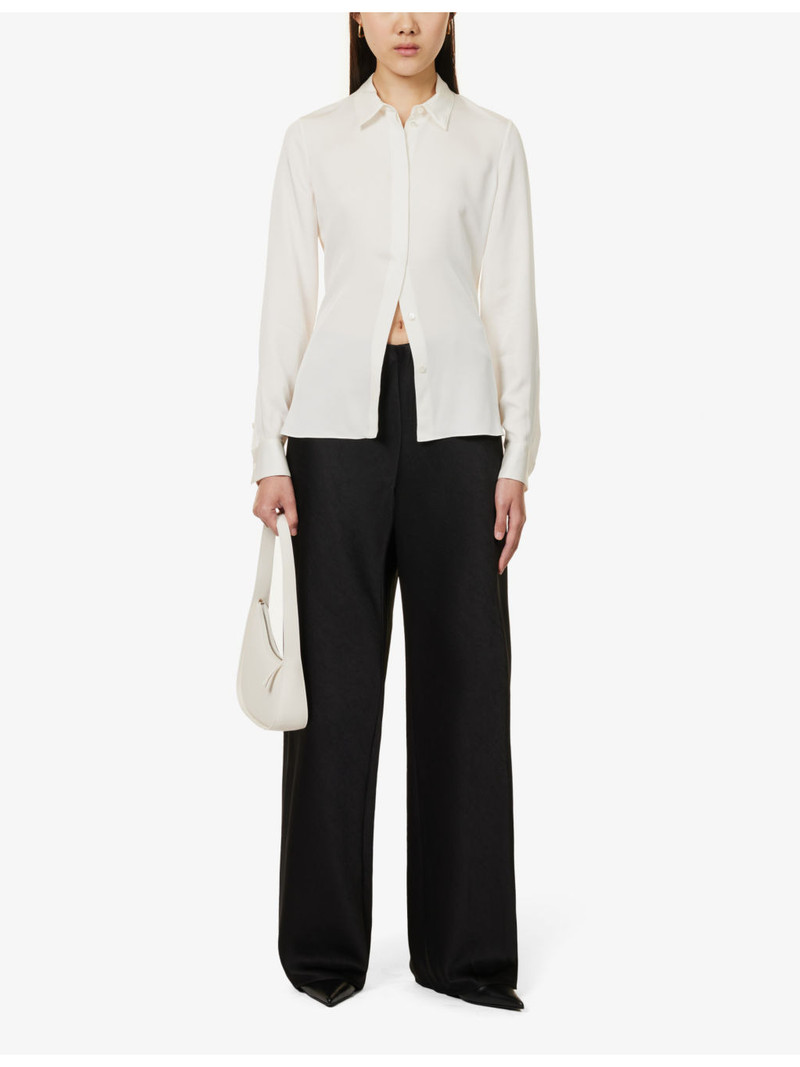 Theory Curved-hem regular-fit silk shirt outlook