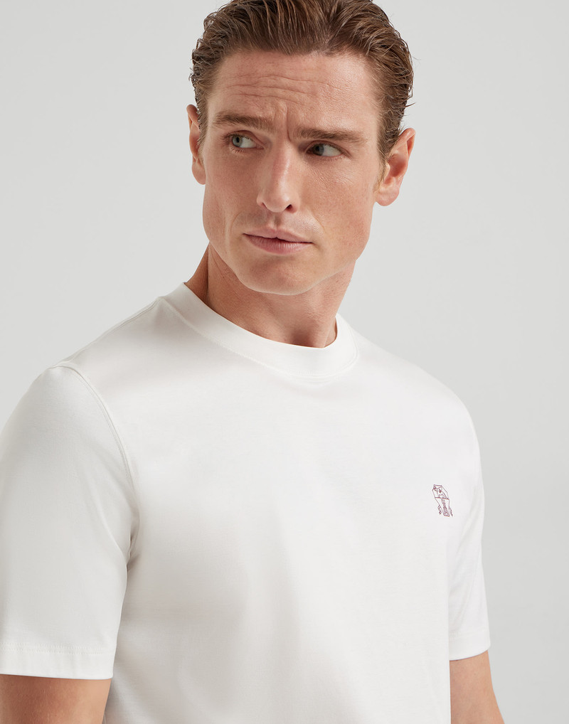 Cotton jersey crew neck T-shirt with logo 3