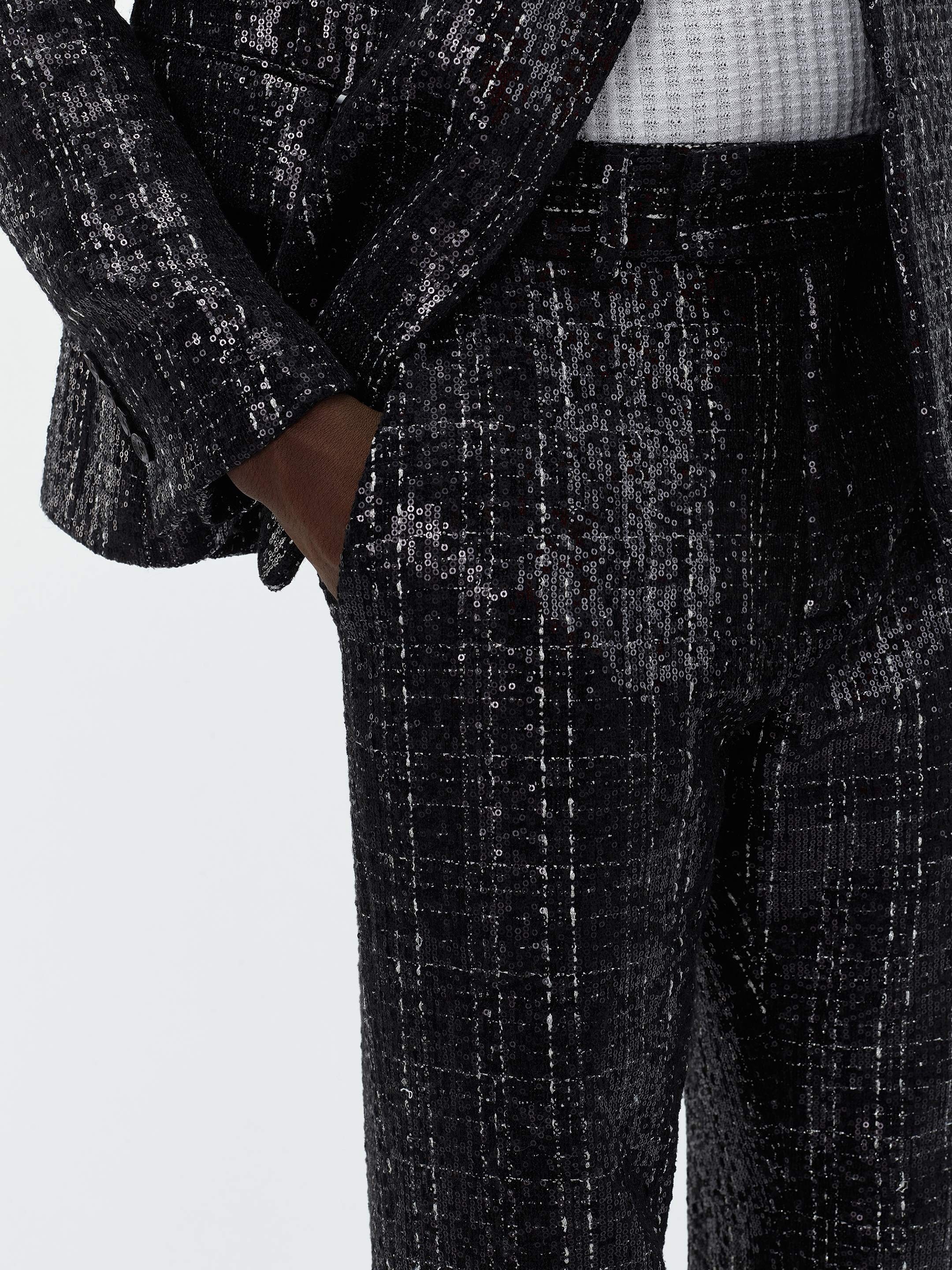 SEQUIN BOUCLE KICK FLARE - 6