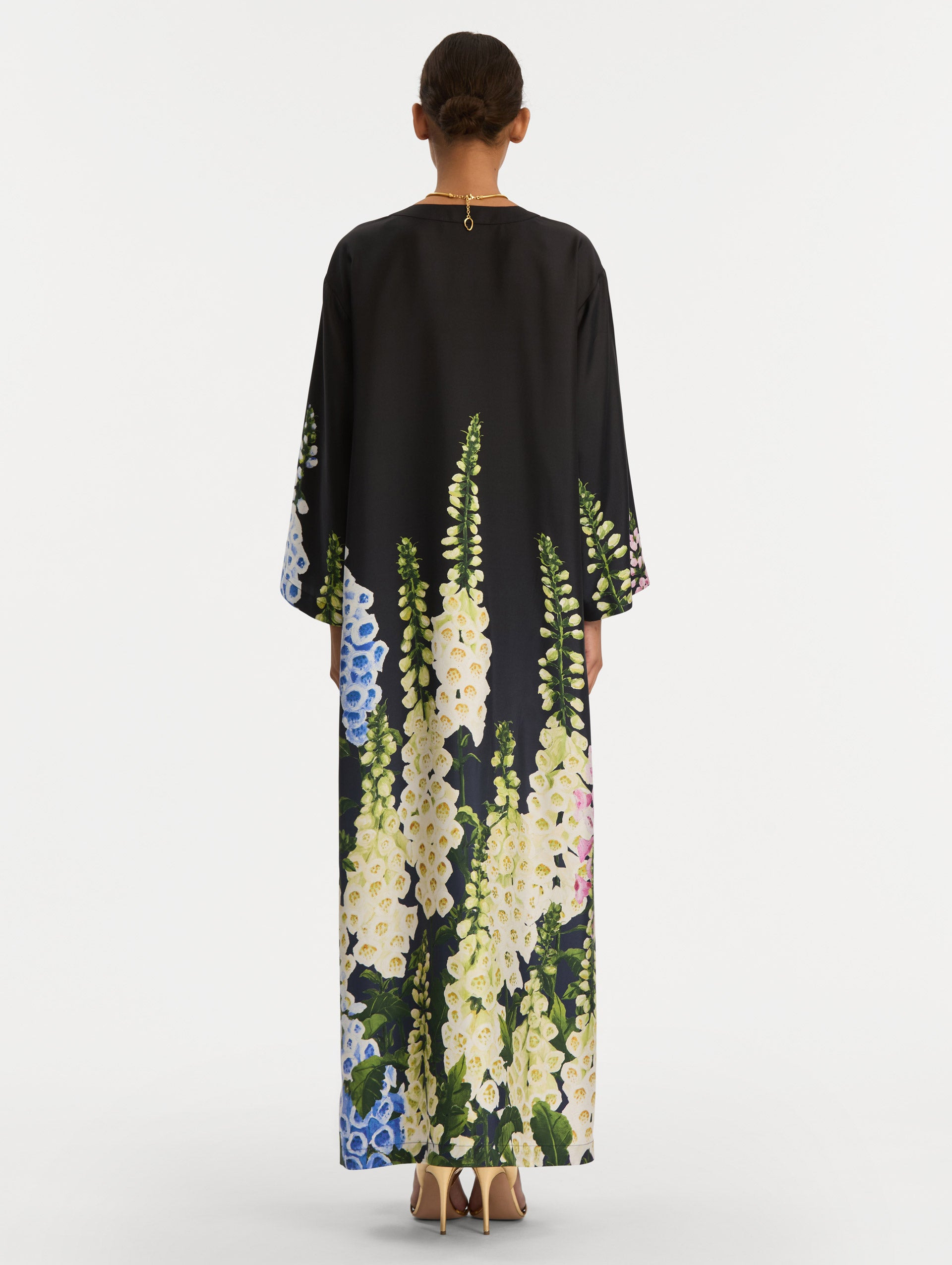 DEGRADÉ FOXGLOVE SILK TWILL CAFTAN - 3