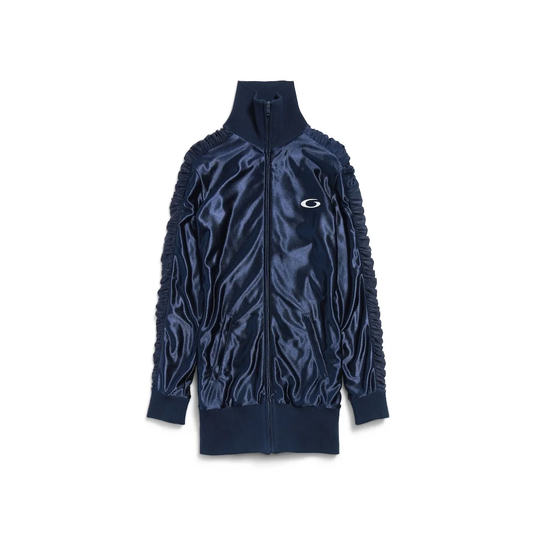 Women's Fitted Tracksuit Dress in Dark Navy - 1