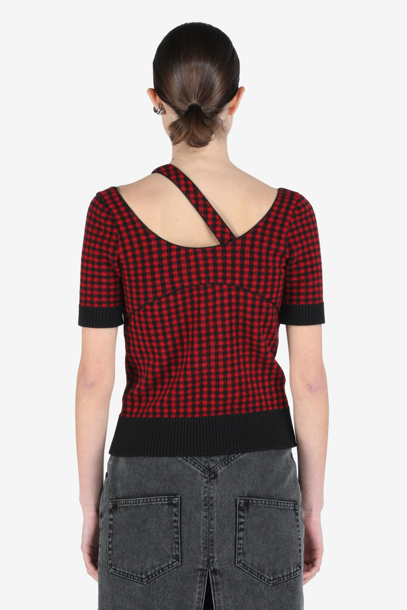 N°21 LAYERED CHECKED KNIT TOP outlook