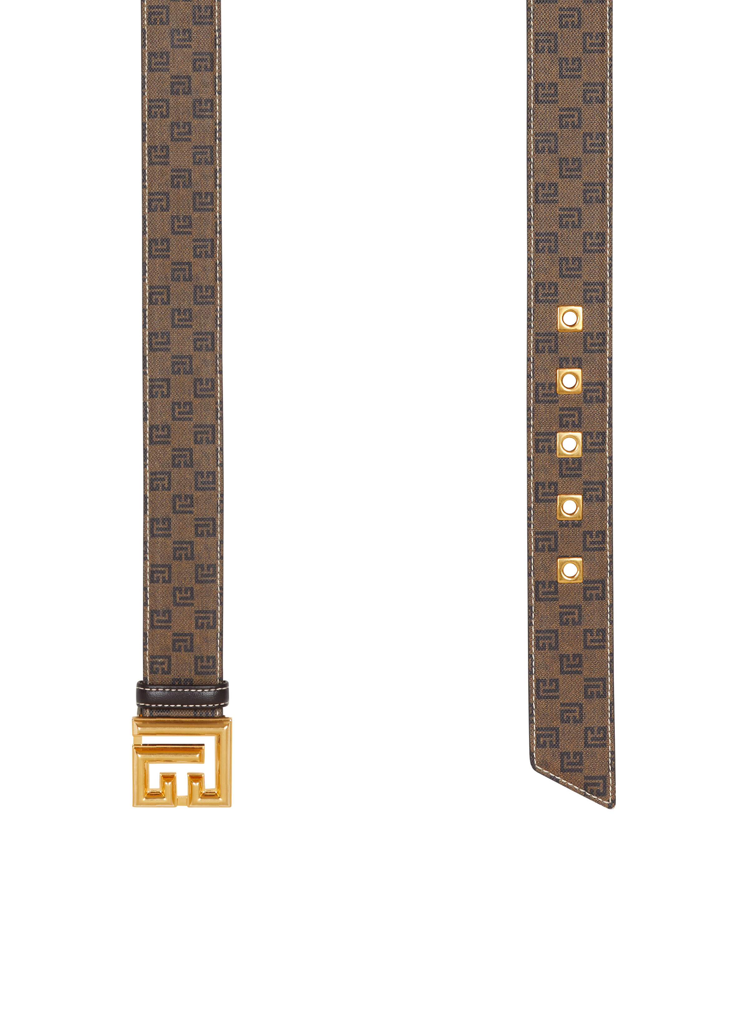Mini monogrammed waxed canvas belt - 4