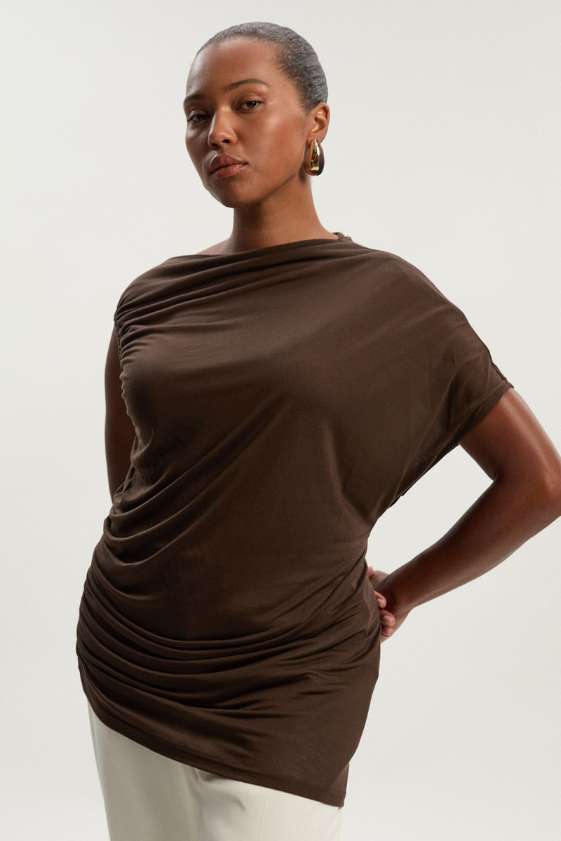 Plus Size Tencel Ruched Detail Top 1