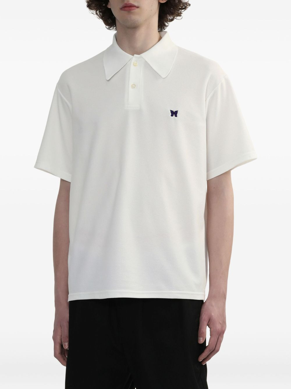 logo-embroidered polo shirt - 3